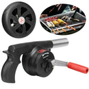 Outdoor Cooking BBQ Fan Air Blower For Barbecue Fire Bellows Hand Crank Too O4P4