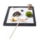 2pcs  Small Garden Mini Dry Landscape Bridge,Chair