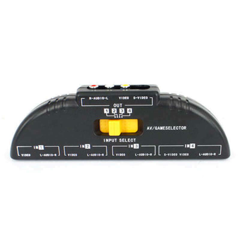 Audio Video AV RCA Switcher Selector Box Composite Splitter w/ Cable