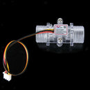 Water Flow Sensor Switch G1/2" Fluid Flow Meter Water Control Clear
