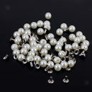 100 Ivory Pearls Studs Beads 8mm Rivets Leather Bag Clothes Decor Crafts DIY