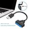 USB 2.0 to SATA 22pin Adapter Converter Cable for 2.5in HDD SSD Hard Drives