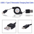 USB Type C USB 3.1 Retractable Cable Charger Charging Type-C USB-C Cable Bl U5L1