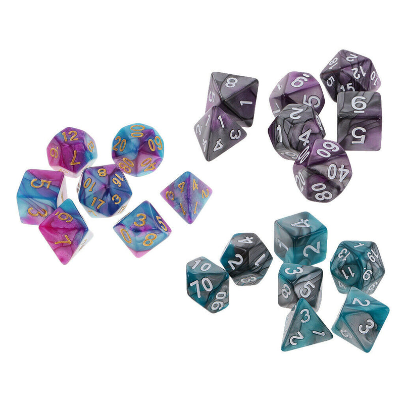 21PCS Double Color 7-die Dice 16mm fit DND MTG RPG Board Games Toys Supplies