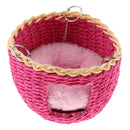 Hanging Wicker Basket Chew Treat Hammock with Cozy Mat for Rabbit Hamster Guinea