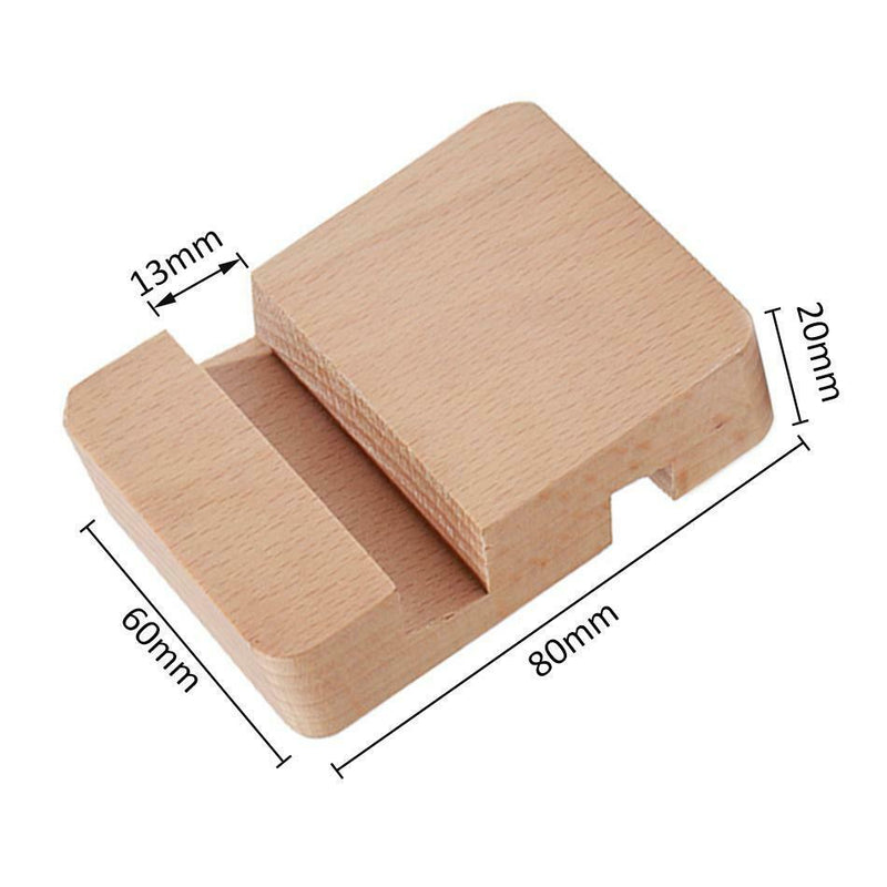 Portable Wooden Double Slot Phone Holder Mobile Desktop Phone Stand Universal