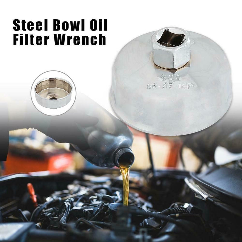 1/2 Square Drive 67mm 14 Flutes Cap Oil Filter Wrench Socket Remover Tool