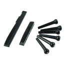 Set 6pcs Black PVC Bridge Pins with Shell Dots for Acoustic Guitar Qualityã€LJ