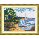 11CT DIY Seaside Landscape Needlework Cross Stitch Kit Home Decor Craft Gift