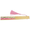 Japanese Chinese Bamboo Lace Cherry Blossom Folding Hand Fan Wedding Party BD3C