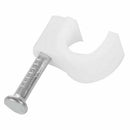 5mm Diameter Cable Wire Clips Fastener w Fixing Nails 100Pcs White Y9O1