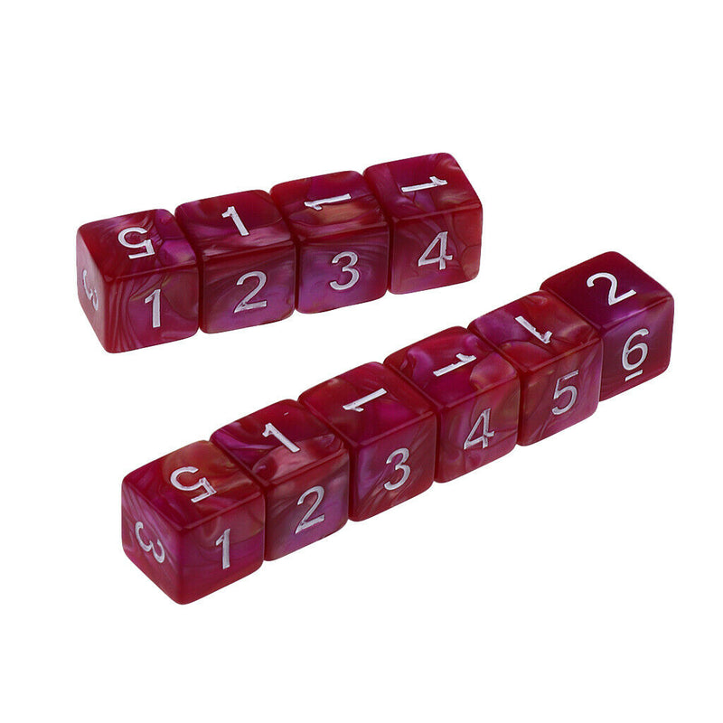 10pcs 6 Sided Dice D6 Polyhedral Dice for Dungeons and Dragons Table Games Red