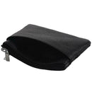 Leather Change Coin Purse with 4 Pockets and Keychain for Women Black