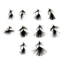 10pcs 3.7cm Wooly Bugger Flies Black Sinking Wet Bass Trout Fishing Flies
