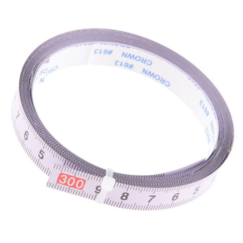 2Pcs/Set Durable Miter Saw Track Tape Measure Backing Metric Steel Ruler 300cm,