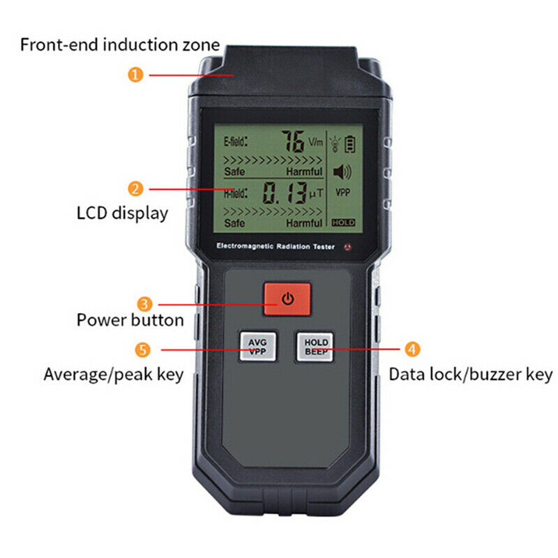Mini Electromagnetic Radiation Tester EMF Meter Electric Magnetic Field Detec Kw