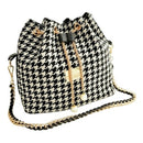 Women bag chains fashion bucket bag canvas patchwork women shoulder bag mes D2O9