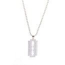 Men Favorite Stainless Steel Razor Blade Pendant Fashion Ball Chain Necklace  JR