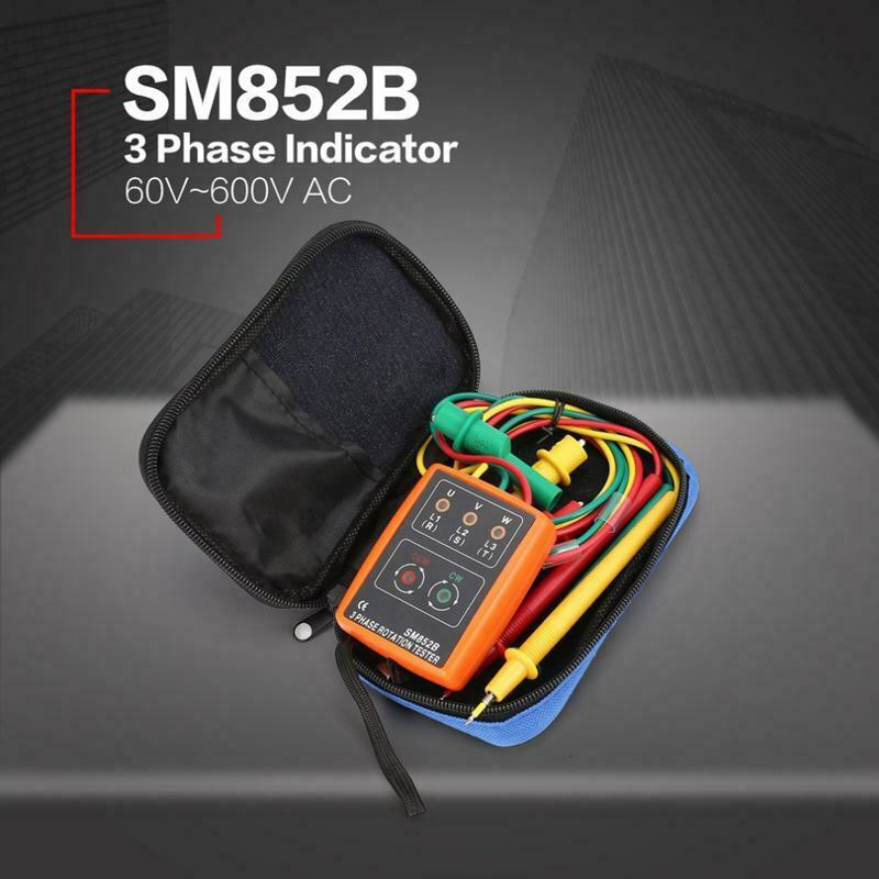 New 3 Phase Sequence Rotation Tester Indicator Detector Meter LED Buzzer wi S9J3