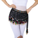 Belly Dance Costume Hip Scarf Hip Wrap Scarf Golden Coin Sequin Belt Skirt