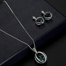Necklace Earrings Crystal Elegant Women Jewellery Set of Crystal Pendant NecF7M3