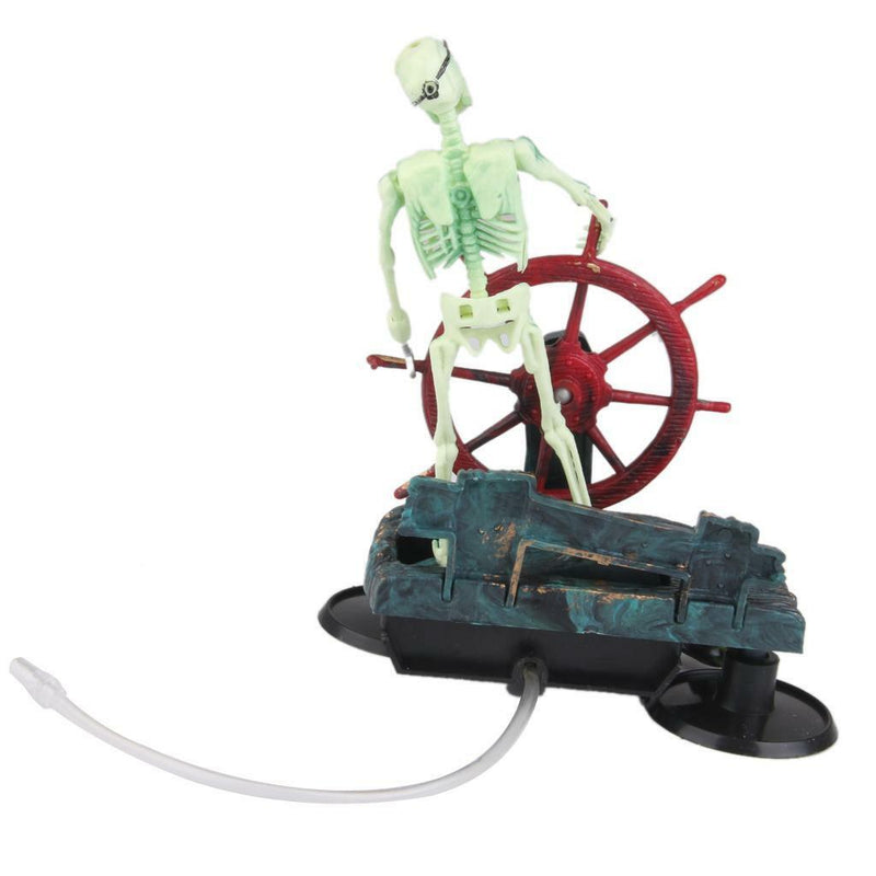 Plastic Skeleton Air Operated Wheel Aquarium Underwater Landscape Ornament