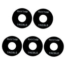 5 Pieces 3-way Switch Plate Washer Rythm Treble Ring for LP EPI Guitar Black