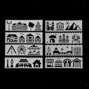 9Pc Fine Metal Hollow Drawing Ruler Painting Stencil For Journal Note Book Diary