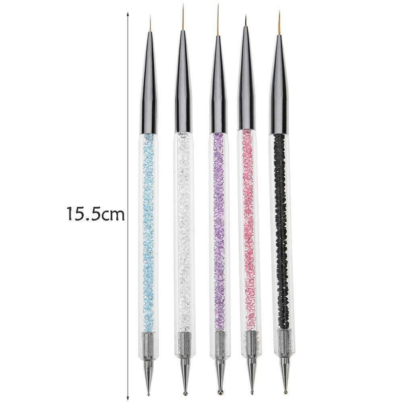 5pcs Liner Gel Nail Art Painting Pens Polish Dotting Pencil Manicure Brush A