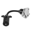 7 Way Blade to 7 Pole Round Trailer Plug Adapter Connector Cable Black