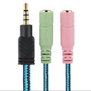 4x 3.5mm 1/8 '' 4 Pole 2 Female To 1 Male Cable Adapter Cable