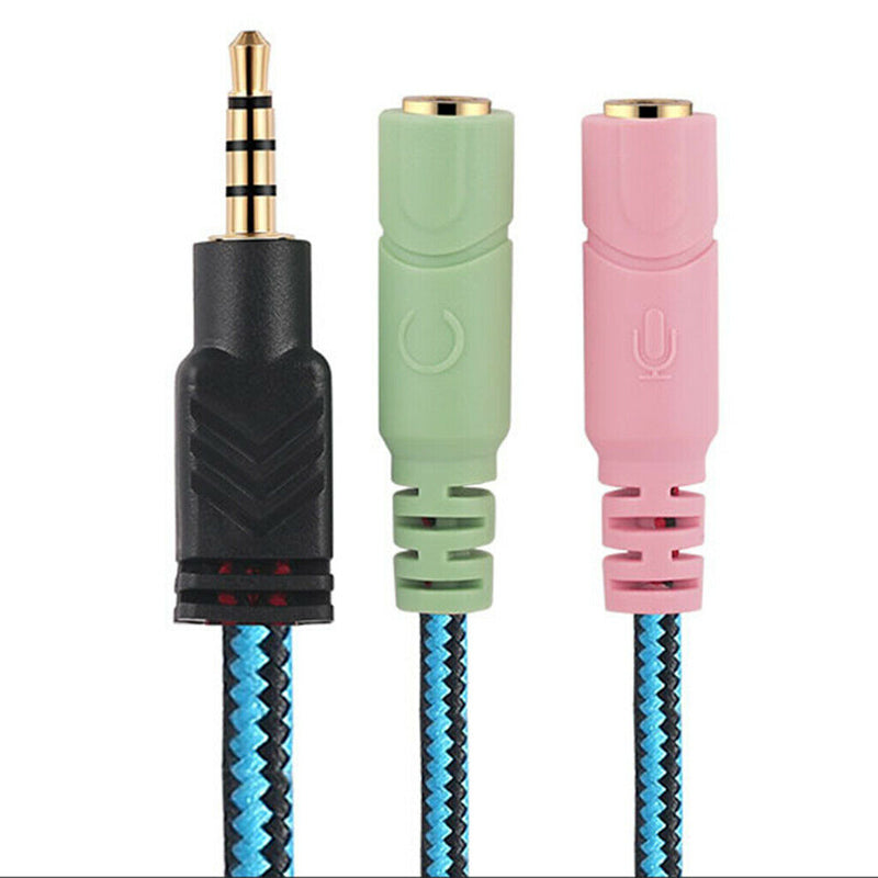 4x 3.5mm 1/8 '' 4 Pole 2 Female To 1 Male Cable Adapter Cable