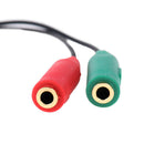 3.5mm Stereo Audio Male to 2 Female Headphone Mic Y Splitter Cable Adapter Ew