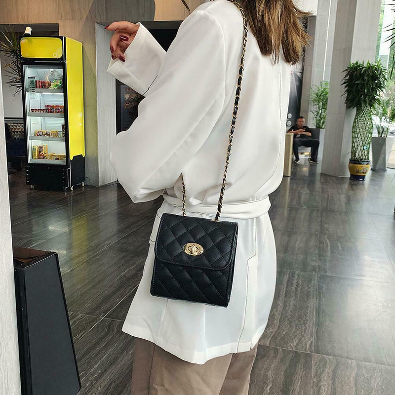 Fashion Messenger Bag Women PU Leather Shoulder Bags Small Purse (Black)