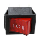 5 Pcs DPDT Red Neon Light On/Off/On Rocker Switch AC 250V/15A 125V/20A P9X4
