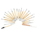 23Pcs/Set Pottery Clay Sculpture Carving Modelling Ceramic Wooden Tools Kit C8R2