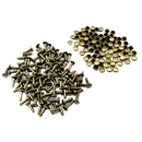 100 Sets Double Caps Studs Dome Rivets Leathercraft DIY Crafts 6x10mm Bronze
