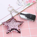 Colorful Sequins Keychain Star Shining Girl Backpack Jewelry Gifts (Pink) A