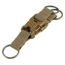 Outdoor Military Belt MOLLE Webbing Buckle Hanging Carabiner Key Hook Khaki