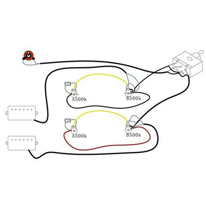Lp Electric Guitar Pickups Wiring Harness Kit 2T2V 500K Pots 3 Way Switch W
