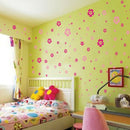 Set Kids Bedroom Home Self Adhesive Nursery Flowers Pattern Wall Stickers