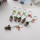 Cute Mini Simulation Cactus Key Chain Keyrings Hangbag Charm Plant Pendant