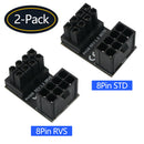 2x 180 Degree Angled Turning Connector Desktops GPU ATX 8 Pin Power Adapter