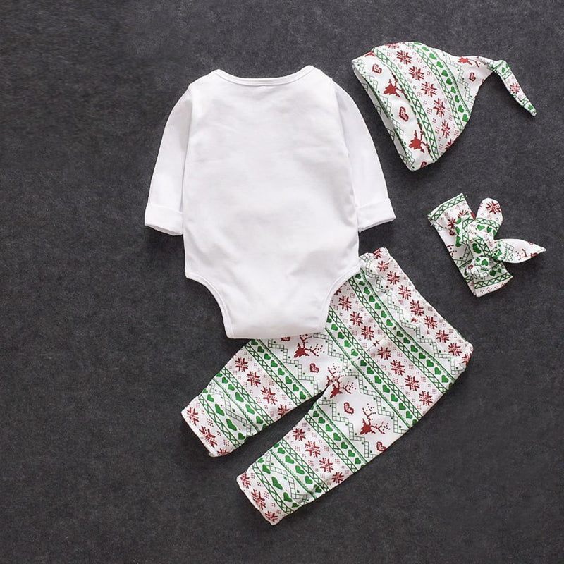4pcs Toddler Boys Girls Clothes Set Cartoon Print Cotton Clothing (9-12M)