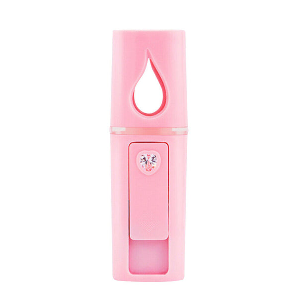 L2 Mini Nano Facial Mister with Top Mirror Handy Cool Mist Sprayer (Pink)