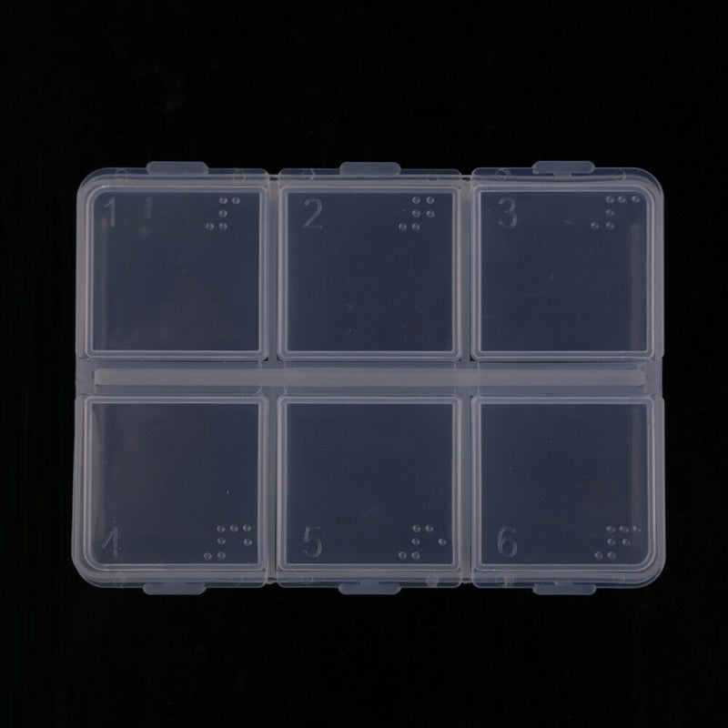 New Mini Portable Empty Braille 6 Cells Pill Medicine Drug Storage Case Box