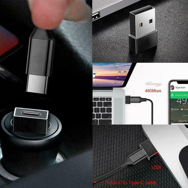 USB 2.0 (Type-A) Male to USB 2.0 (Type-C) Female Converter Adapter Connecto D0T5