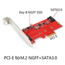 M.2 Pci-E Ssd To Pci-E 3.0 X1 And M.2 Sata Ssd To Sata Iii Adapter Card