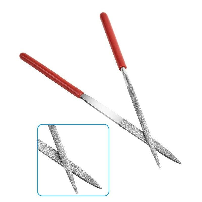 14Pcs Diamond Files Kit Guitar Nut Saddle Groove Polishing Tool Grinding St B9U7