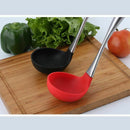 1pc silicone head stainless steel handle spoon cooking tool kitchen accesso Q9P9